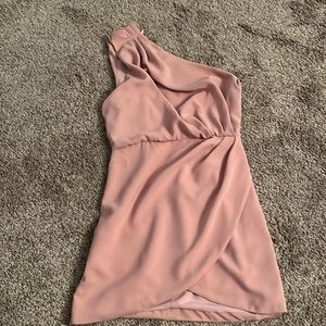 DO+BE dress, one shoulder, blush, pink, medium